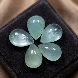 Compre en Línea Aguamarina Azul Natural, Corte Pera, Cabujón Hecho a Mano, Piedras Preciosas Sueltas de Calidad AAA, Precio de Fábrica, para Joyería - Product Image 3