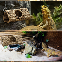 Hamac pour reptiles fait main, transat pour lézards, lit pour dragon barbu, en jonc de mer naturel respirant pour gecko, serpent, terrarium