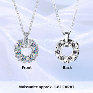 สร้อยคอเงินแท้ 925 ประดับมอสซาไนต์ทรงกลมเล็ก สำหรับผู้หญิง เครื่องประดับแฟชั่น ขายส่ง ของขวัญอัญมณี - Product Image 4