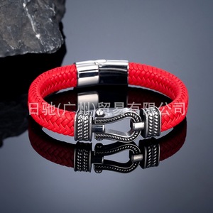 Men's Braided Leather <b>Bracelet</b> Stainless Steel Buckle 19cm 21cm 23cm Gift Jewelry Fashion <b>Bracelets</b> - Product Image 3