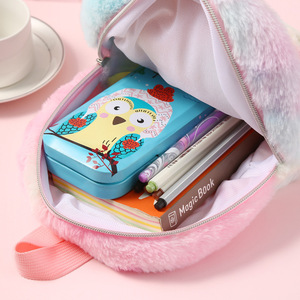 Nouveau <span class=keywords><strong>sac</strong></span> à <span class=keywords><strong>dos</strong></span> de mode pour enfants, motif <span class=keywords><strong>licorne</strong></span> de dessin animé, en peluche arc-en-ciel mignon, pour l'école - Product Image 2