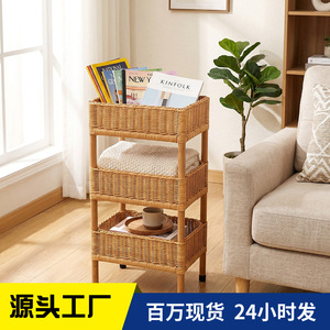 Rattan Storage Rack L Size Multi Layer <b>Basket</b> For Home Decor Eco Friendly - Product Image 5