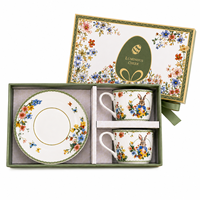 Nachhaltige Umweltfreundliche Keramik-Osterhasen-Tasse Garten-Häschen Bedruckte Becher Keramik-Kaffeetasse Geschenkset