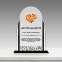 Plaque de reconnaissance en cristal double couche Noble, trophée personnalisé en verre K9 avec pendentif suspendu, cadeau moderne pour le bureau et la maison