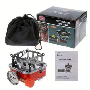 Réchaud de camping portable, cuisinière de randonnée, survie d'urgence, nouveauté pour l'extérieur, réchaud à gaz léger en acier inoxydable pliable pour le bois - Product Image 1