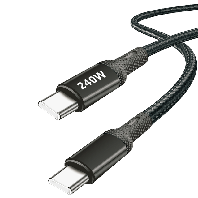 Trending 1M 2M 240W 100W Usb c to Usb c 48V 5A Super Fast Charging Braided Data Cable Charger for IPhones 15 Android Mobile Pc