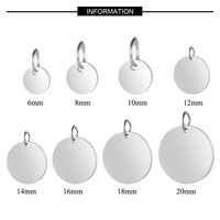 Pendentif personnalisé en acier inoxydable plaqué or 18 carats, plaque nominative gravée sur mesure, breloque ronde avec logo pour la fabrication de bijoux