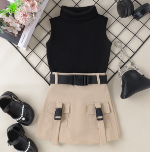 2024 nuova estate bambino bambino abbigliamento completo 2-8 elegante canottiera senza maniche <span class=keywords><strong>pantaloncini</strong></span> 2 pz vestiti per bambine - Product Image 5