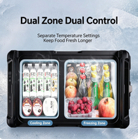 Réfrigérateur-congélateur portable à compresseur double zone et double commande 35L/45L/55L 12V/24V DC -20~20°C, conservation de la fraîcheur pendant 5 jours