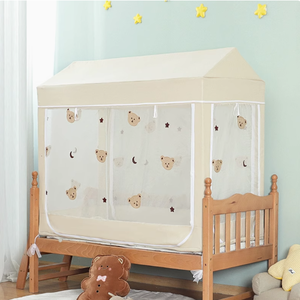 Red de seguridad con dosel para tienda de campaña de cuna plegable de verano para uso doméstico en habitación de niños para mantener al bebé dentro y fuera - Product Image 1