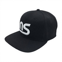 Gorra Ajustable de 6 Paneles Winton Impex WI-BBC-001 Negra con Cierre a Presión, Logotipo Bordado en Blanco Lavado, Unisex, Estilo Urbano, Béisbol