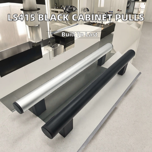 Kenop Lemari Aluminium Alloy LS415 XUKUN, Hitam, Bentuk Persegi, Model T-Bar, untuk Lemari Tangga, Lemari Pakaian, Lemari, dan Laci, Heavy Duty CNC - Product Image 2