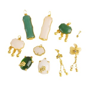 Colgante de Bambú con Incrustaciones de Oro Antiguo e Imitación de Jade Hetian, para Bisutería DIY, Accesorio para Pulseras y Collares - Product Image 5