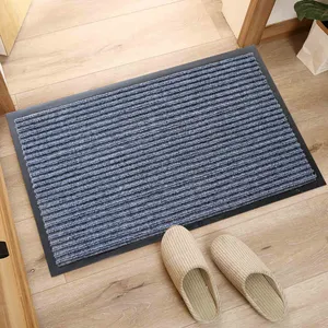 定制100% 涤纶彩色定制防滑地板地毯垫入口前门垫双肋垫