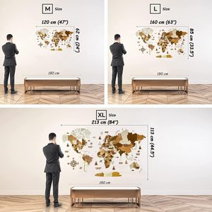 Lớn 3D Bằng Gỗ Bản Đồ Thế Giới Nghệ Thuật Vẽ Tay Tường Treo Trang Trí Nội Thất Cho Bất kỳ Dịp Hoặc Món Quà Ý Tưởng Tường - Product Image 4