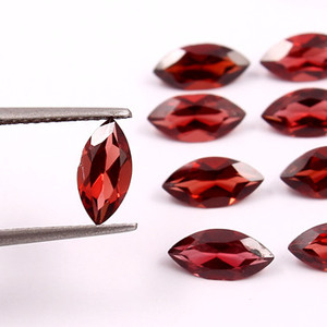 Piedra de Granate Roja Facetada Natural de Alta Calidad, Corte Marquesa de 6x3 mm, para Joyería, Marca SGM, Mejor Precio de Fabricante, Gema Suelta - Product Image 3