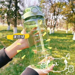 Botella de agua deportiva de gran capacidad, taza de pajita de plástico resistente a altas temperaturas, segura <span class=keywords><strong>para</strong></span> hombres, mujeres, niños, Camping - Product Image 5