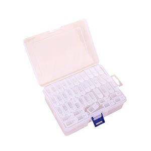 Transparent Storage Box 64 Compartments With Lid And Handle For Beads Jewelry Nail Art Organizing Rectangular Container - Product Image 5