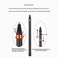 3m Carbon Fiber RVS Waterdichte Opvouwbare Selfie Stick voor Fietsen Skiën Vloggen |   Verlengstok voor Insta360 X3/X4