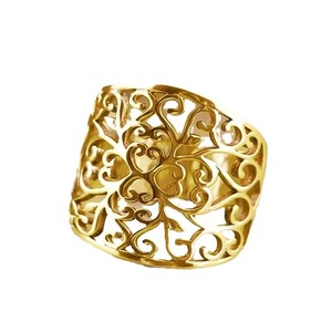 Anello Largo Vintage con Motivo Traforato, Stile Boho Unisex, Gioiello da Dito Casual per Uso Quotidiano - Product Image 4