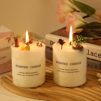 Bougie parfumée cylindrique à l'aromathérapie aux fleurs séchées en gros, parfum d'intérieur pour la Saint-Valentin chinoise, la fête des enseignants, cadeau d'accompagnement