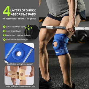 JINGBA pendukung lutut Neoprene uniseks profesional dengan penstabil samping & bantalan Gel tempurung lutut untuk olahraga Gym nyeri lutut maksimum - Product Image 4