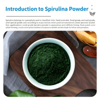 Extrait végétal hydrosoluble de qualité alimentaire, poudre de polysaccharide de spiruline avec phycocyanine, 60% de protéines, 1 kg en fût, complément alimentaire