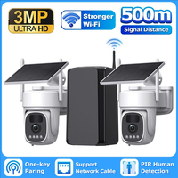 Système de Caméras Solaires 3MP pour Maison, Kit 2 Caméras Extérieures WiFi, Ensemble de Caméras de Sécurité Solaires avec Audio Bidirectionnel, Sans Frais, Toujours Gratuit ST-WRK02