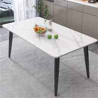 Table à manger moderne de luxe 4 places en pierre frittée avec 4 chaises écologiques et durables pour la maison, l'hôtel, la cuisine et les salles à manger