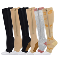 Chaussettes de compression montantes en nylon tricoté CMAX, écologiques, à fermeture éclair, pour la course et le cyclisme, séchage rapide, respirantes, antidérapantes