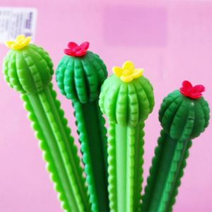 Hot Selling Vegetable Fruit Series Cactus Shape Novelty Roller Ballpoint Plastic Advertising <b>Pen</b> - Product Image 3