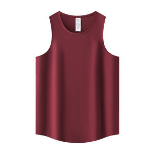 Venta al por mayor Fitness Muscle Gym Custom Men/Stylish Summer Workout Curved Singlet Vest - Product Image 3