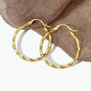 Non Tarnish 925 Sterling <strong>Silver</strong> Chunky Hoop Earrings Fine Jewelry Luxury 28mm Big <strong>Huggie</strong> Twisted Earrings for Women - Product Image 1