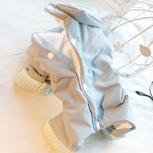 Abrigo Acolchado de Algodón Azul Claro para Perros Pequeños, para Usar en Invierno, Primavera y Otoño, con Botones en la Espalda, Ropa para Mascotas - Product Image 4