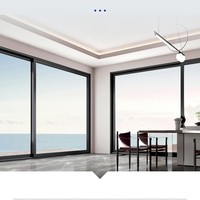 Porte coulissante en aluminium et verre, moderne, mince, coupe-vent, à grand panneau, pour appartement de présentation et unité modèle – Vente directe du distributeur
