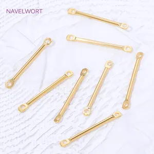 Conectores de Barra Larga de Latón Chapado en Oro de 18K de 20-40mm, Conectores para Joyería, Fornituras para Hacer Pendientes Colgantes DIY - Product Image 6