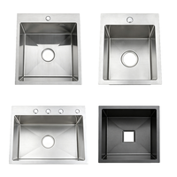 Produits personnalisés, grand évier simple en acier inoxydable 304, évier de cuisine encastré fait à la main