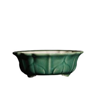 Pot à bonsaï en céramique, forme de lotus, petit, d'inspiration zen, pour asperges, fougères, calamus - Product Image 5
