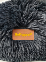 Coussin pour animaux de compagnie en forme de donut gris foncé personnalisé, en peluche douce, anti-anxiété, rond, pour petits chiens