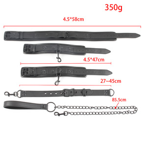 Nouvel ensemble de menottes bondage avec collier et laisse pour la fixation dorsale, kit de retenue pour couples, jouets coquins pour adultes - Product Image 3