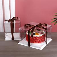 Boîte d'emballage pliable écologique en PET, durable et réutilisable, pour l'affichage de gâteaux et desserts