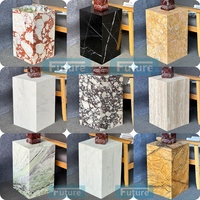 Table basse en travertin blanc beige naturel socle bas marbre salon table d'appoint de thé cuboïde personnalisée naturelle de luxe