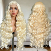 Peluca Larga Ondulada Suelta con Ondas Profundas Sin Pegamento para Mujer, Peluca Frontal de Encaje 13*6, Encaje de Alta Definición, Peluca 100% Cabello Humano