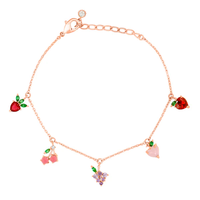 Bijoux personnalisés Bracelet à breloques de corbeille de fruits de haute qualité en argent sterling 925 plaqué or Bracelets de bijouterie fine pour femmes filles