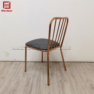Luxo hotel banquete salão forte ouro rosa cromo <span class=keywords><strong>metal</strong></span> jantar cadeira moderna - Product Image 4