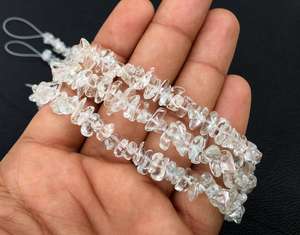 Piedras preciosas de topacio blanco Natural de hebra larga de 16 ", cuentas de Chips lisas sin cortar, Material de fabricación de joyas hechas a mano - Product Image 4