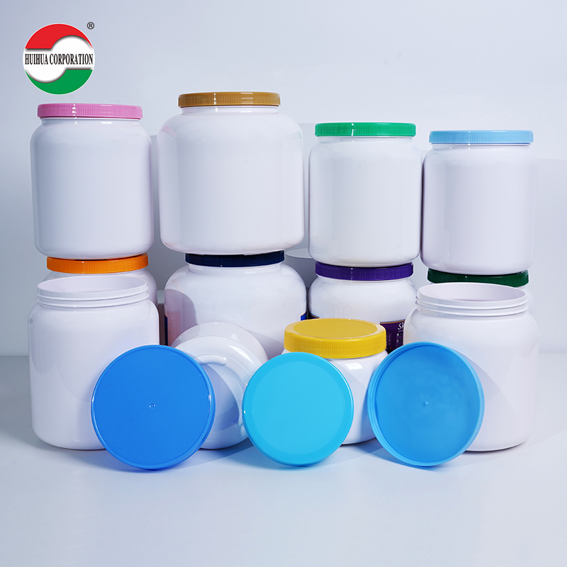 White PET Container Custom Round Plastic