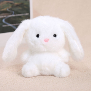 Coniglietti di Pasqua Bianchi Seduti in <span class=keywords><strong>Peluche</strong></span>, Giocattoli Imbottiti, Regali di Pasqua per Bambini - Product Image 1
