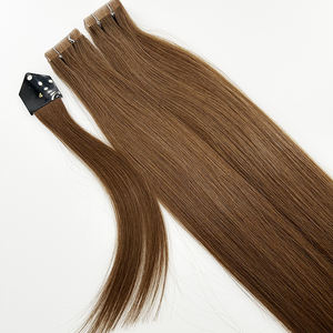 SHE Injected Tape Extensions Cabello Human Natural Real Invisible Tape dans les extensions de cheveux vierges brun moyen 24In - Product Image 1
