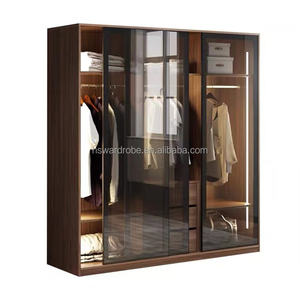 Design semplice nuovo moderno rifornimento di fabbrica armadi per camera <span class=keywords><strong>da</strong></span> <span class=keywords><strong>letto</strong></span> professionali di alta qualità <span class=keywords><strong>con</strong></span> porta <span class=keywords><strong>scorrevole</strong></span> in vetro - Product Image 2